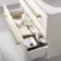 Omaha Linen White Wall Hung Drawer Vanity with Marble Top & Marin Basin 800mm - Brushed Brass Accents