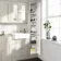 Monaco Chalk White Floor Standing Tall Cabinet Unit 300mm