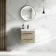 Elba Dawn Oak Wall Hung Basin Drawer Vanity 500mm - Black Accents