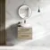 Elba Dawn Oak Wall Hung Drawer Vanity with Marble Top & Oval Counter Top Basin 600mm - Black Accents