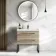 Elba Dawn Oak Wall Hung Basin Drawer Vanity 800mm with Matt Black Stand
