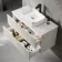 Crete Fluted Linen White Wall Hung Drawer Vanity with Marble Top & Marin Basin 1000mm