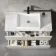 Crete Fluted Linen White Wall Hung Drawer Vanity with Marble Top & Cody Basin 1000mm