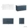 Crete Fluted Navy Blue Wall Hung Drawer Vanity with Marble Top 1000mm - Excludes Counter Top Basin