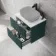 Crete Fluted Mystic Green Wall Hung Drawer Vanity with Marble Top 600mm - Excludes Counter Top Basin