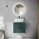 Crete Fluted Mystic Green Wall Hung Drawer Vanity with Marble Top & Curved Basin 600mm