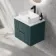 Crete Fluted Mystic Green Wall Hung Drawer Vanity with Marble Top & Marin Basin 600mm