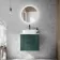 Crete Fluted Mystic Green Wall Hung Drawer Vanity with Marble Top & Marin Basin 600mm