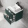 Crete Fluted Mystic Green Wall Hung Drawer Vanity with Marble Top & Marin Basin 600mm