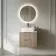 Crete Fluted Apex Oak Wall Hung Drawer Vanity with Marble Top & Marin Basin 600mm