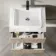 Crete Fluted Apex Oak Wall Hung Drawer Vanity with Marble Top & Cody Basin 600mm