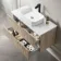 Crete Fluted Apex Oak Wall Hung Drawer Vanity with Marble Top & Marin Basin 1000mm