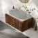 Malta Fluted Black Walnut Wall Hung Drawer Vanity with Marble Top 800mm - Excludes Counter Top Basin