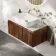 Malta Fluted Black Walnut Wall Hung Drawer Vanity with Marble Top & Marin Basin 800mm