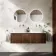 Malta Fluted Black Walnut Double Wall Hung Drawer Vanity with Marble Top & Marin Basin 1200mm