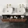 Malta Fluted Black Walnut Double Wall Hung Drawer Vanity with Marble Top & Marin Basin 1200mm
