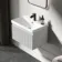 Malta Fluted Coastal White Wall Hung Basin Drawer Vanity 600mm
