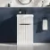 Havana Fluted Coastal White Basin Vanity 500mm - Black Accents