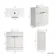 Havana Fluted Coastal White Cabinet with Marble Top & Nevis Basin 800mm - Black Accents