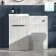 Havana Fluted Coastal White Basin Vanity and Back To Wall Toilet Unit 1000mm (Excludes Toilet) - Black Accents