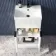 Havana Fluted Coastal White Basin Vanity and Back To Wall Toilet Unit 1000mm (Excludes Toilet) - Black Accents