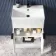 Havana Fluted Coastal White Combination Vanity Basin and Miami Toilet 1100mm - Black Accents