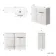 Havana Fluted Coastal White Basin Vanity and Back To Wall Toilet Unit 1100mm (Excludes Toilet) - Black Accents - Right Handed