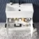 Havana Fluted Coastal White Combination Vanity Basin and Miami Toilet 1300mm - Black Accents
