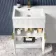 Havana Fluted Coastal White Combination Vanity Basin and Utah Comfort Height Toilet 1100mm - Brushed Brass Accents - Left Handed