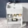 Havana Fluted Coastal White Basin Vanity and Back To Wall Toilet Unit 1100mm (Excludes Toilet) - Chrome Handles - Left Handed