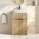 Havana Fluted Country Oak Cabinet with Marble Top & Reno Basin 600mm - Black Accents