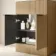 Havana Fluted Country Oak Cabinet with Marble Top & Reno Basin 600mm - Black Accents