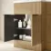 Havana Fluted Country Oak Combination Vanity Basin and Tucson Toilet 1100mm - Black Accents - Left Handed