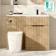 Havana Fluted Country Oak Combination Vanity Basin and Utah Comfort Height Toilet 1100mm - Black Accents - Right Handed