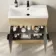Havana Fluted Country Oak Combination Vanity Basin and Miami Toilet 1300mm - Black Accents