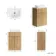 Havana Fluted Country Oak Cabinet with Marble Top & Reno Basin 600mm - Brushed Brass Accents