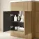 Havana Fluted Country Oak Basin Vanity and Back To Wall Toilet Unit 1100mm (Excludes Toilet) - Brushed Brass Accents - Left Handed