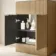 Havana Fluted Country Oak Cabinet with Marble Top & Reno Basin 600mm - Chrome Handles