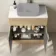 Havana Fluted Country Oak Cabinet with Marble Top 800mm (Excludes Counter Top Basin) - Chrome Handles