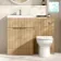 Havana Fluted Country Oak Combination Vanity Basin and Miami Toilet 1100mm - Chrome Handles