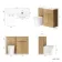 Havana Fluted Country Oak Combination Vanity Basin and Tucson Toilet 1100mm - Chrome Handles - Right Handed