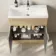 Havana Fluted Country Oak Combination Vanity Basin and Miami Toilet 1300mm - Chrome Handles