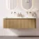 Sorrento Fluted Country Oak Wall Hung Drawer Vanity with Matt White Double Basin 1200mm