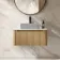 Sorrento Fluted Country Oak Wall Hung Drawer Vanity with Marble Top 800mm - Excludes Counter Top Basin