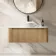 Sorrento Fluted Country Oak Wall Hung Drawer Vanity with Marble Top & Nevis Basin 1000mm