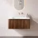 Sorrento Fluted Black Walnut Wall Hung Drawer Vanity with Matt White Basin 800mm