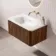 Sorrento Fluted Black Walnut Wall Hung Drawer Vanity with Matt White Basin 800mm