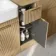 Sicily Fluted Country Oak Side Cabinet Unit 300mm - Brushed Brass Accents