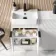 Sicily Fluted Coastal White Basin Vanity with Marble Top & Back To Wall Unit 1000mm (Excludes Toilet) - Black Accents