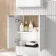 Sicily Fluted Coastal White Basin Vanity with Marble Top & Back To Wall Unit 1000mm (Excludes Toilet) - Brushed Brass Accents